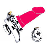 BDStyle Stainless Steel & Silicone Male Chastity Bird Cage With Hide Lock Male Chastity